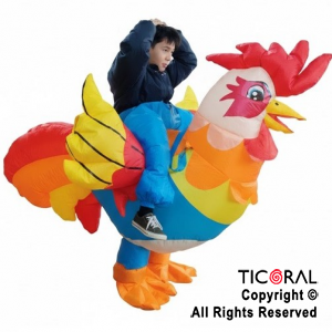 DISFRAZ INFLABLE GALLINA PARA JINETE ADULTO 1,60 MT X 1,90